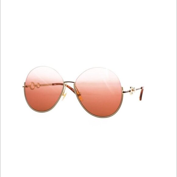 New Authentic Chloé Womens Round/Oval Gold Gold Orange Fashion Designer Sunglass - Picture 3 of 5